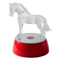 Stiklinė arklio figūrėlė su LED apšvietimu, 12 cm